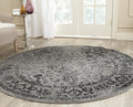 SAFAVIEH Adirondack Collection Area Rug - 4' Round, Grey & Black, Distressed Vintage Floral Design, Non-Shedding & Easy to Clean, Ideal for Living Room, Bedroom, Dining Space (ADR109B)