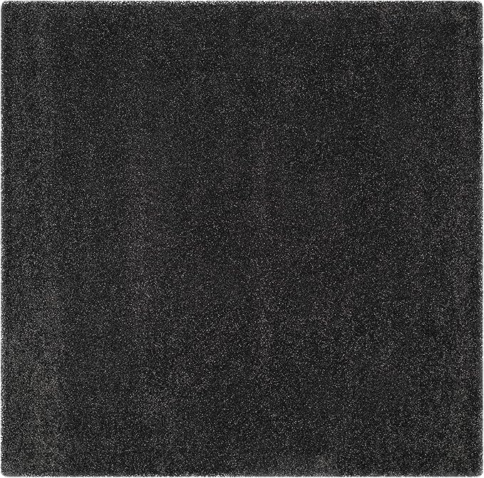 SAFAVIEH Milan Shag Collection Area Rug - 8' Square, Dark Grey, Solid Design, Plush 1.8-inch Thick, Non-Shedding, Ideal for High Traffic Areas in Living Room, Bedroom, Dining Room (SG180-8484-8SQ)