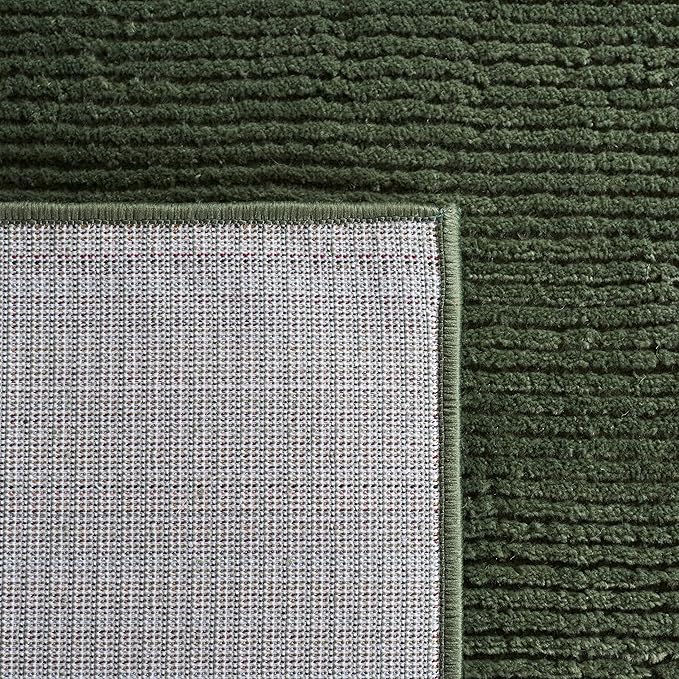 SAFAVIEH Revive Collection Accent Rug - 2'7" x 5', Green, Solid Design, Non-Shedding & Easy Care, Ideal for High Traffic Areas in Entryway, Living Room, Bedroom (REV102Y)