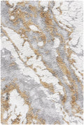 SAFAVIEH Horizon Shag Collection Accent Rug - 2' x 3', Grey & Gold, Non-Shedding & Easy Care, 2.6-inch Thick Ideal for High Traffic Areas in Entryway, Living Room, Bedroom (HZN890D)
