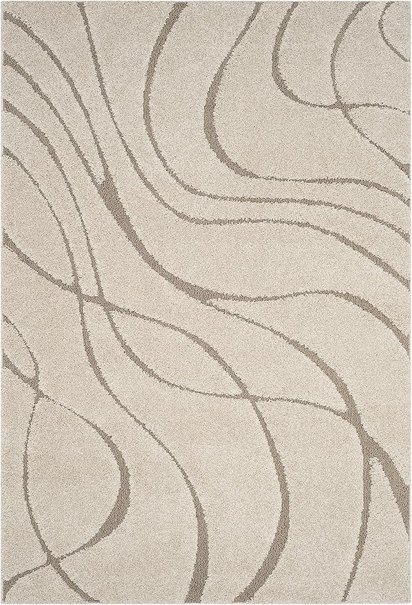 SAFAVIEH Florida Shag Collection Accent Rug - 2'3" x 4', Cream & Beige, Non-Shedding & Easy Care, 1.2-inch Thick Ideal for High Traffic Areas in Entryway, Living Room, Bedroom (SG471-1113)