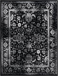 SAFAVIEH Area Rug 11x15 - Adirondack Collection - Large - Black & Ivory, Distressed Vintage Floral Design, Non-Shedding & Easy to Clean, Ideal for Living Room, Bedroom, Dining (ADR109Z)