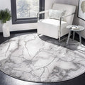 SAFAVIEH Craft Collection Area Rug - 6'7" Round, Grey & Silver, Modern Abstract Design, Non-Shedding & Easy Care, Ideal for High Traffic Areas in Living Room, Bedroom (CFT877G)