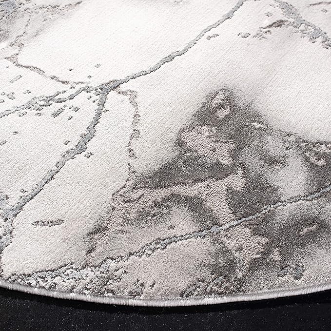 SAFAVIEH Craft Collection 4' Round Grey / Silver CFT877G Modern Abstract Non-Shedding Dining Room Entryway Foyer Living Room Bedroom Area Rug