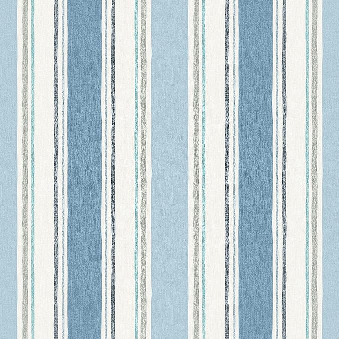 Arden Foam Outdoor Round Back Seat Cushion, 20 x 19, Made with ProFoam, Rain-Proof, Fade Resistant, French Blue Linen Stripe