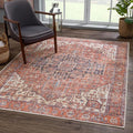 Bloom Rugs Washable 5' x 7' Rug - Red/Orange/Beige Traditional Area Rug for Living Room, Bedroom, Dining Room, and Kitchen - Exact Size: 5' x 7'