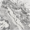SAFAVIEH Horizon Shag Collection Area Rug - 9' Square, Grey/Ivory, Geometric Design, Ideal for High Traffic Areas in Living Room, Bedroom, Dining (HZN890F)