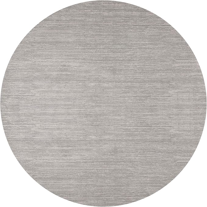 SAFAVIEH Vision Collection Area Rug - 5' Round, Silver, Modern Ombre Design, Non-Shedding & Easy to Clean, Ideal for Living Room, Bedroom, Dining Space (VSN606G)