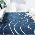 SAFAVIEH Florida Shag Collection Area Rug - 8'6" x 12', Navy & Ivory, Non-Shedding & Easy Care, 1.2-inch Thick Ideal for High Traffic Areas in Living Room, Bedroom (SG471-6512)