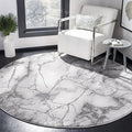SAFAVIEH Craft Collection Area Rug - 5'3" Round, Grey & Silver, Modern Abstract Design, Non-Shedding & Easy Care, Ideal for High Traffic Areas in Living Room, Bedroom (CFT877G)