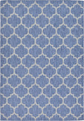 Unique Loom Outdoor Trellis Collection Area Rug (7' 1" x 10' Rectangle, Navy Blue/ Ivory)