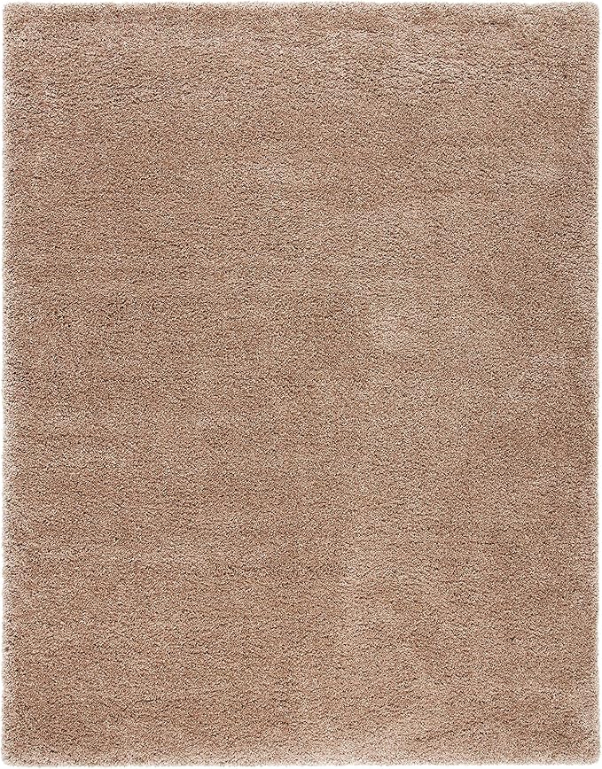 SAFAVIEH Milan Shag Collection X-Large Area Rug - 11' x 16', Dark Beige, Solid Design, Non-Shedding & Easy Care, 2-inch Thick Ideal for High Traffic Areas in Living Room, Bedroom (SG180-1414)