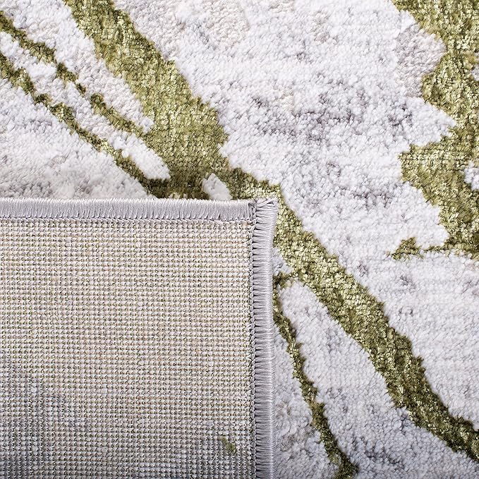 SAFAVIEH Amelia Collection Area Rug - 10' x 14', Grey & Green, Modern Abstract Design, Non-Shedding & Easy Care, Ideal for High Traffic Areas in Living Room, Bedroom (ALA293J)
