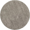 SAFAVIEH Milan Shag Collection Area Rug - 5'1" Round, Grey, Solid Design, Non-Shedding & Easy Care, 2-inch Thick Ideal for High Traffic Areas in Living Room, Bedroom (SG180-8080)