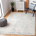 SAFAVIEH Area Rug 6x9 - Tulum Collection - Ivory & Turquoise, Moroccan Boho Tribal Design, Non-Shedding & Easy to Clean, Ideal for Living Room, Bedroom, Dining Space (TUL272E)