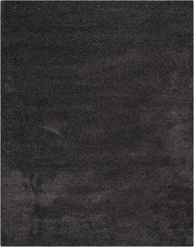 SAFAVIEH Milan Shag Collection Area Rug - 8' x 10', Dark Grey, Solid Design, Non-Shedding & Easy Care, 2-inch Thick Ideal for High Traffic Areas in Living Room, Bedroom (SG180-8484)