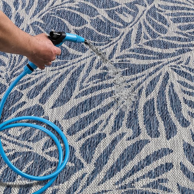 Keen Home Design Terrace Outdoor Area Rug - 4x6 Washable Indoor/Outdoor Rug for Patio, Kitchen, Balcony, Beach, Garden, Deck and Porch, Size: 3'10"x5'7"
