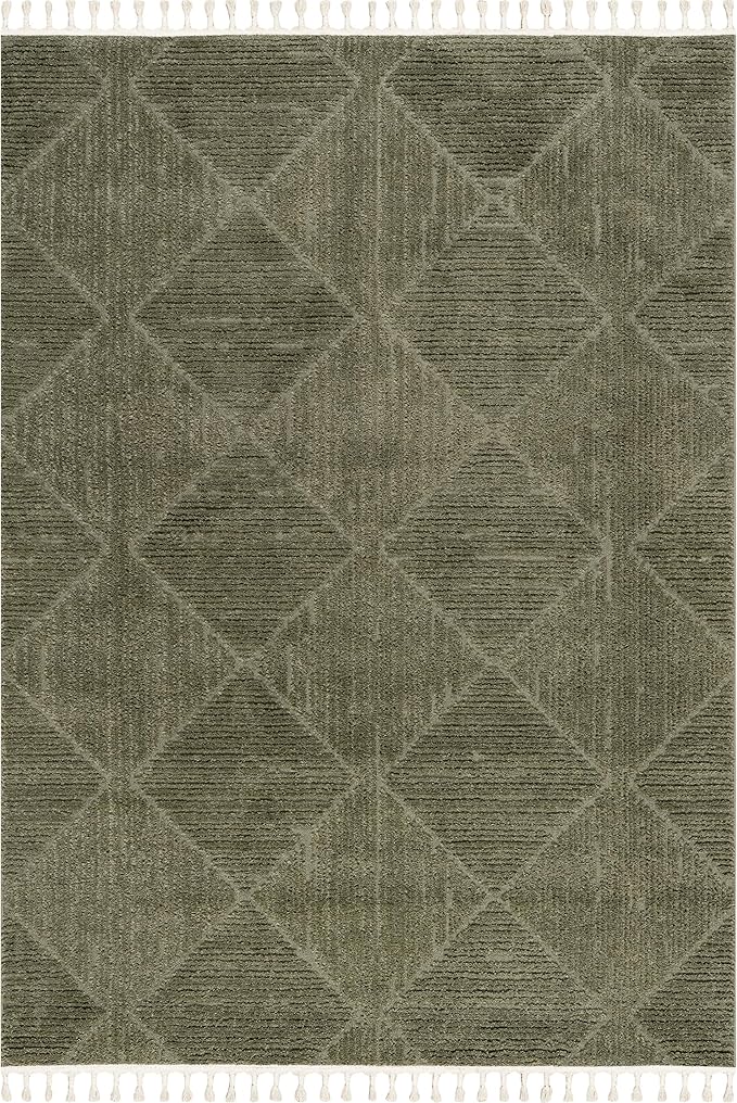 nuLOOM Kerry Green, 5'3" x 7'6", Geometric, Soft and Cozy, High Traffic, Stain Resistant, Easy Clean, Durable Area Rug for Bedroom, Living Room, Dining Space, Den, Foyer, Entryway