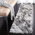 SAFAVIEH Horizon Shag Collection Runner Rug - 2' x 11', Grey & Ivory, Modern Abstract Design, Non-Shedding & Easy Care, 2-inch Thick Ideal for High Traffic Areas in Living Room, Bedroom (HZN890F)