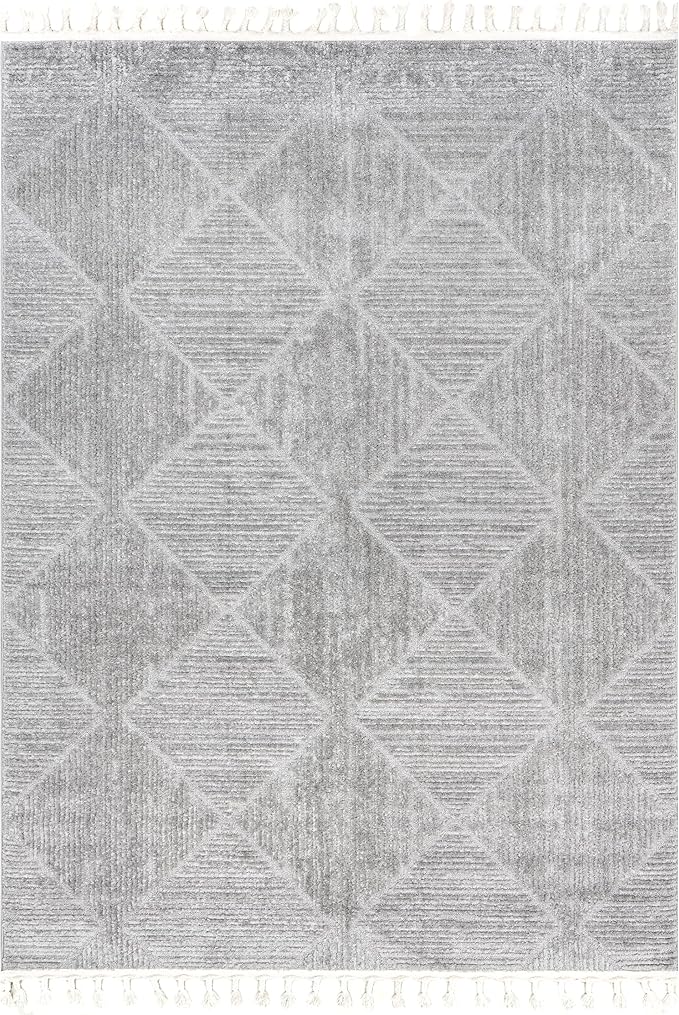 nuLOOM Kerry Light Grey, 2' x 3', Geometric, Soft and Cozy, High Traffic, Stain Resistant, Easy Clean, Durable Area Rug for Bedroom, Living Room, Dining Space, Den, Foyer, Entryway