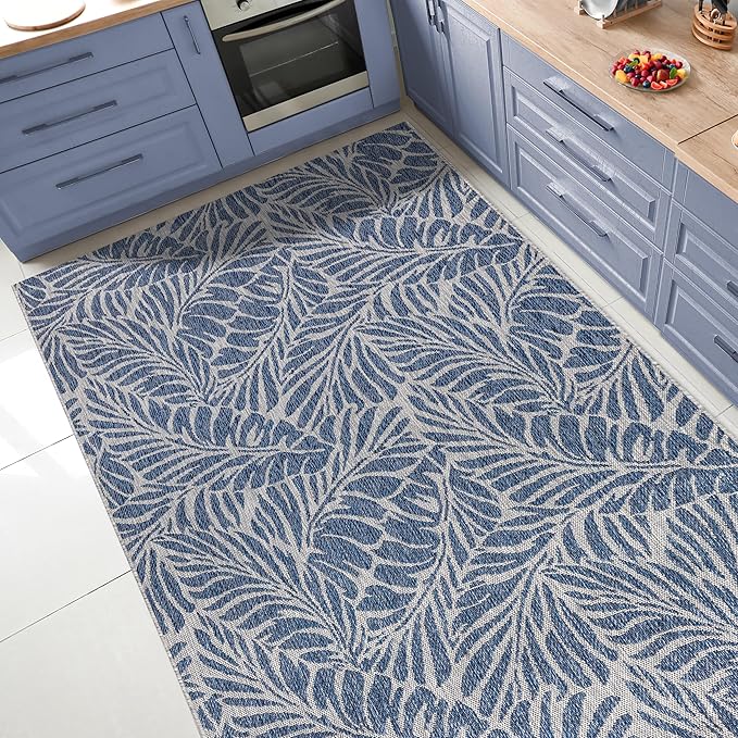 Keen Home Design Terrace Outdoor Area Rug - 4x6 Washable Indoor/Outdoor Rug for Patio, Kitchen, Balcony, Beach, Garden, Deck and Porch, Size: 3'10"x5'7"