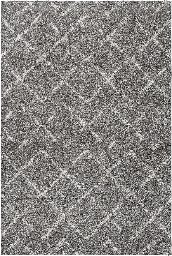 SAFAVIEH Arizona Shag Collection Area Rug - 5'1" x 7'6", Brown & Ivory, Moroccan Design, Non-Shedding & Easy to Clean, Ideal for Living Room, Bedroom, Dining Space (ASG743B)