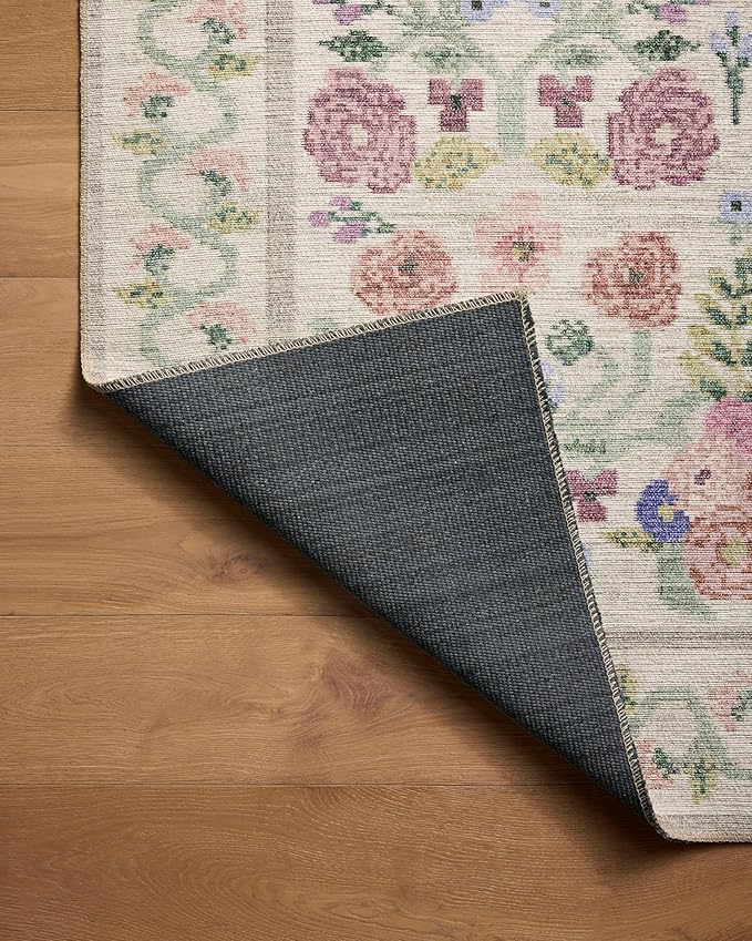 Loloi Rifle Paper Co. Rosa Collection RSA-01 Ivory 5'-0" x 7'-6" Area Rug