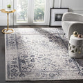 SAFAVIEH Adirondack Collection Area Rug - 5'1" x 7'6", Grey & Navy, Distressed Vintage Floral Design, Non-Shedding & Easy to Clean, Ideal for Living Room, Bedroom, Dining Space (ADR109P)