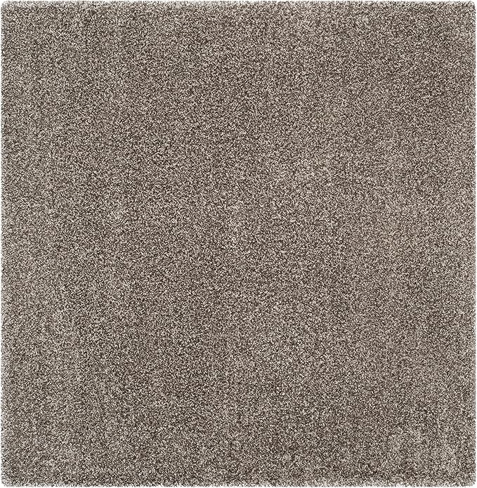 SAFAVIEH Milan Shag Collection Area Rug - 11' Square, Grey, Solid Design, Non-Shedding & Easy Care, 2-inch Thick Ideal for High Traffic Areas in Living Room, Bedroom (SG180-8080)