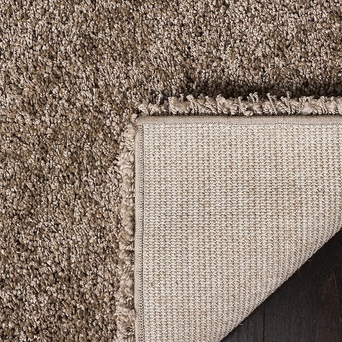 SAFAVIEH Milan Shag Collection Accent Rug - 3' x 5', Dark Beige, Solid Design, Non-Shedding & Easy Care, 2-inch Thick Ideal for High Traffic Areas in Entryway, Living Room, Bedroom (SG180-1414)