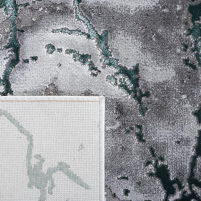 SAFAVIEH Craft Collection Runner Rug - 2'3" x 6', Grey & Green, Modern Abstract Design, Non-Shedding & Easy Care, Ideal for High Traffic Areas in Living Room, Bedroom (CFT877Y)