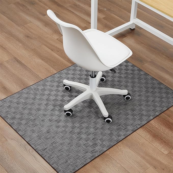Chair Mat for Hardwood & Tile Floor, 36" x 48" Heavy Duty Office Chair Mat for Rolling Chairs, Anti Slip, Non-Curve, Floor Protector for Home Office, Gray Square