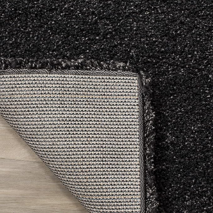 SAFAVIEH Milan Shag Collection Accent Rug - 2' x 4', Dark Grey, Solid Design, Non-Shedding & Easy Care, 2-inch Thick Ideal for High Traffic Areas in Entryway, Living Room, Bedroom (SG180-8484)