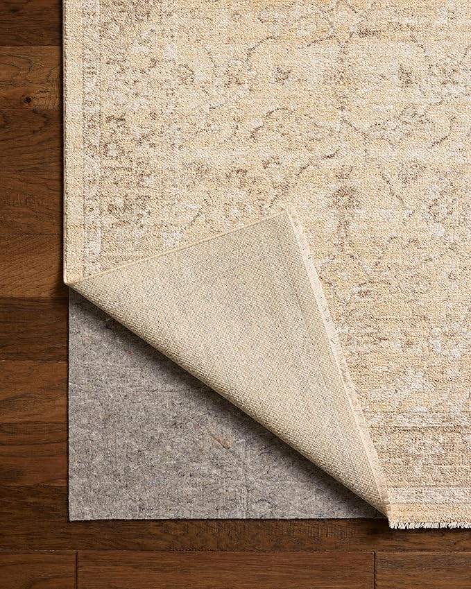 Loloi Chris Loves Julia Palma Collection PLM-10 Wheat/Bark 6'-3" x 9'-6" Fringe Area Rug Vintage Style Boho Living Room Bedroom Carpet