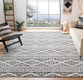 SAFAVIEH Area Rug 8x10 - Tulum Collection - Large - Ivory & Black, Moroccan Boho Tribal Design, Non-Shedding & Easy to Clean, Ideal for Living Room, Bedroom, Dining Space (TUL272B)
