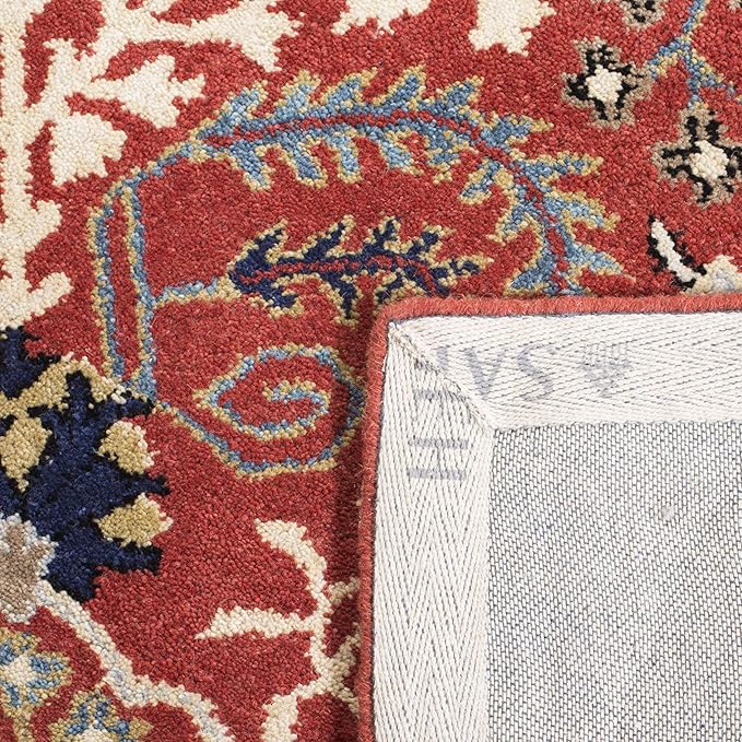 SAFAVIEH Antiquity Collection 2' x 3' Red / Multi AT64A Handmade Traditional Oriental Premium Wool Accent Rug