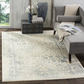 SAFAVIEH Area Rug 4x6 - Adirondack Collection - Ivory & Slate, Distressed Vintage Floral Design, Non-Shedding & Easy to Clean, Ideal for Living Room, Bedroom, Dining Space (ADR109S)