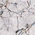 SAFAVIEH Amelia Collection Area Rug - 3' Square, Grey & Blue Gold, Modern Abstract Design, Non-Shedding & Easy Care, Ideal for High Traffic Areas in Living Room, Bedroom (ALA293M)