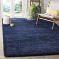 SAFAVIEH Milan Shag Collection Area Rug - 11' Square, Navy, Solid Design, Non-Shedding & Easy Care, 2-inch Thick Ideal for High Traffic Areas in Living Room, Bedroom (SG180-7070)