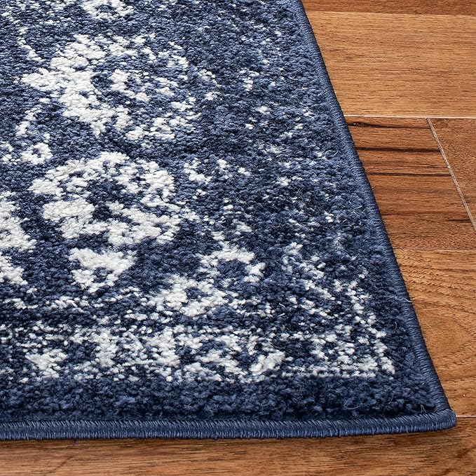 SAFAVIEH Adirondack Collection Area Rug - 5'1" x 7'6", Navy & Ivory, Distressed Vintage Floral Design, Non-Shedding & Easy to Clean, Ideal for Living Room, Bedroom, Dining Space (ADR109N)
