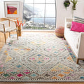 SAFAVIEH Madison Collection X-Large Area Rug - 12' x 15', Grey & Yellow, Boho Diamond Distressed Design, Non-Shedding & Easy Care, Ideal for High Traffic Areas in Living Room, Bedroom (MAD418F)