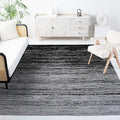 SAFAVIEH Adirondack Collection Area Rug - 6' Square, Silver & Black, Modern Ombre Design, Non Shedding & Easy to Clean, Ideal for Living Room, Bedroom, Office, Dining Space (ADR113A)
