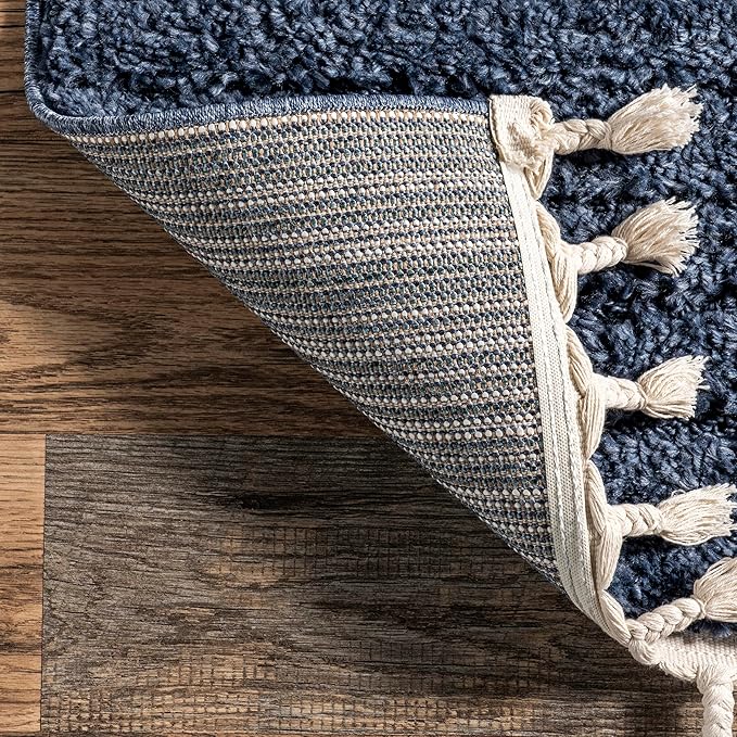 nuLOOM Risette Blue, 7'10" x 10', Geometric, Soft and Textured, High Traffic, Stain Resistant, Easy Clean, Durable Area Rug for Bedroom, Living Room, Dining Space, Den, Foyer, Entryway