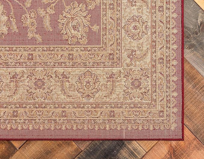 Unique Loom Voyage Collection Traditional Oriental Classic Intricate Design Area Rug (2' 7 x 12' 0 Runner, Red/Gold)