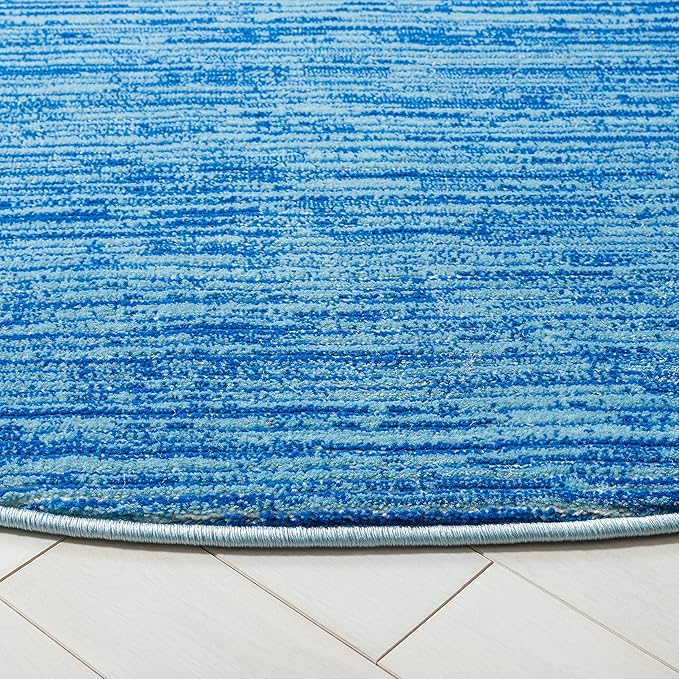 SAFAVIEH Vision Collection Area Rug - 5' Round, Blue, Modern Ombre Design, Non-Shedding & Easy to Clean, Ideal for Living Room, Bedroom, Dining Space (VSN606M)