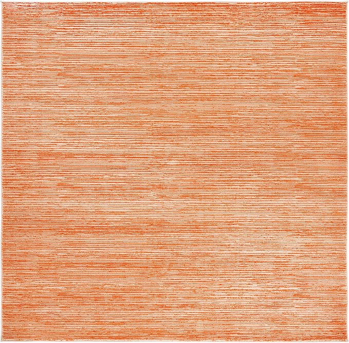 SAFAVIEH Vision Collection Area Rug - 6'7" Square, Orange, Modern Ombre Design, Non-Shedding & Easy to Clean, Ideal for Living Room, Bedroom, Dining Space (VSN606P)