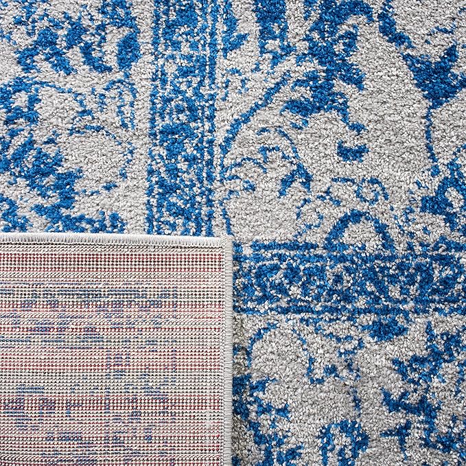 SAFAVIEH Adirondack Collection Accent Rug - 2' x 3', Grey & Blue, Distressed Vintage Floral Design, Non-Shedding & Easy to Clean, Ideal for Front Door, Kitchen, Entryway, Foyer (ADR109A)
