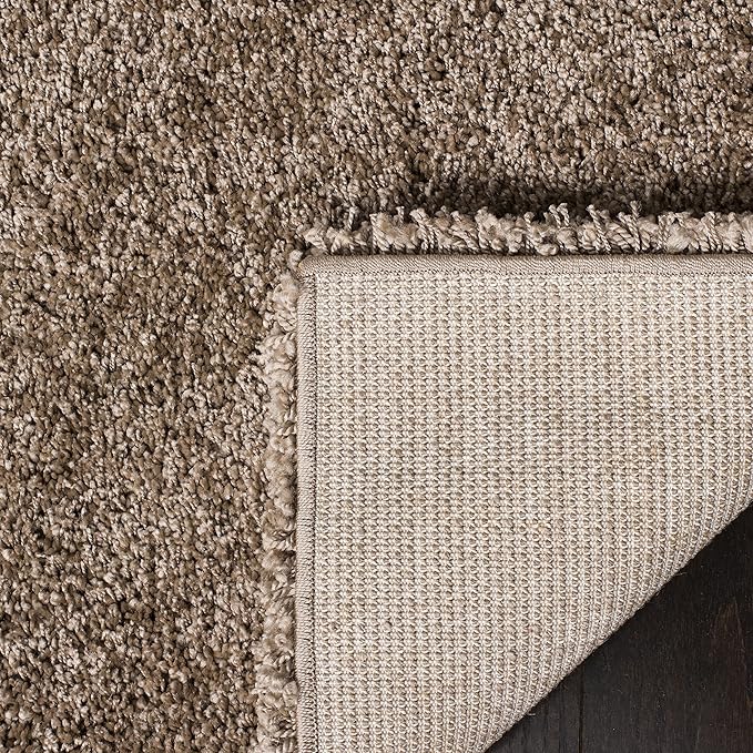 SAFAVIEH Milan Shag Collection Area Rug - 10' Square, Dark Beige, Solid Design, Non-Shedding & Easy Care, 2-inch Thick Ideal for High Traffic Areas in Living Room, Bedroom (SG180-1414)